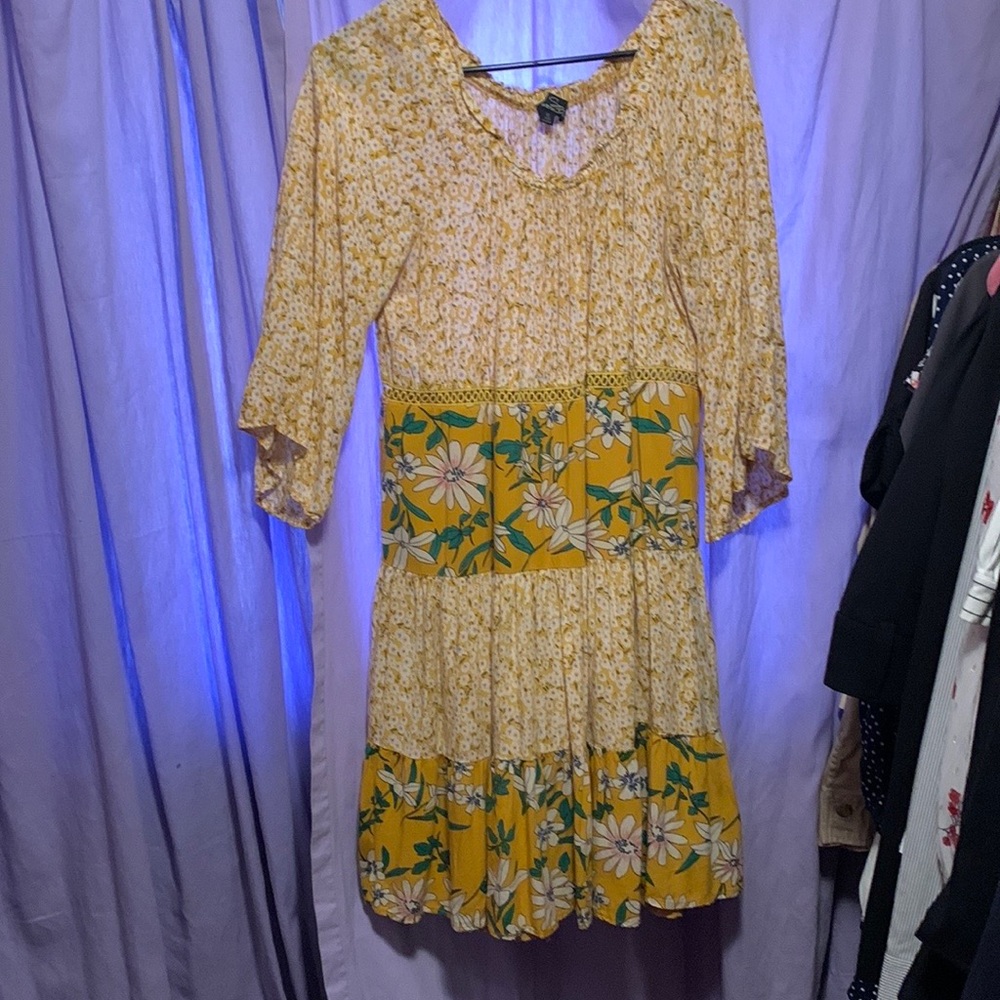 NWOT yellow floral dress